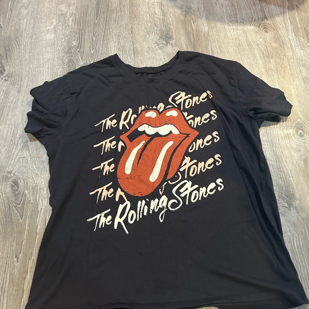 Rolling Stones Graphic T-Shirt ‘76 tour size large (12-14) short sleeve gray - Picture 2 of 5